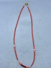 Rare Beautiful Vintage Coral Stone With Glass Beads Antique Necklace