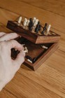 Pocket Wooden Mini Travel Chess Board Game Set Portable Peg Pieces Gift