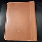 Coach Saddle Leather Bi-fold Portfolio Notebook Organizer Canvas Spine 13 x10 