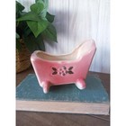 Pink Ceramic Baby Cradle Planter - Vintage Nursery Decor
