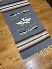 Vintage Chimayo Native Wool Rug Runner Hand Woven Ortega Textile 39 X 20  Navajo
