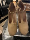 Bloch Chord T-bar Strap Tan Leather Dance Character Shoes Womens 9 5 Nwob