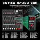 Audio Mixer 8 Channel Professional Sound Console Music Mixer With 320 Dsp