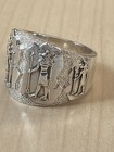 Ancient Egypt Gods Horus Anubis Set Sekhmet Large Band Sterling Silver 925