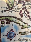 Vintage Framed Nautical Map Of The West Indies Caribbean Sea Atlantic Mermaid