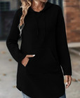 Women   s Hoodie Tunic Dress Long Sleeve Pullover Sweatshirt Casual Gray Top
