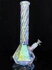 15  Iridescent Glass Bong Percolator Water Pipe Thick Smoking Hookah Beaker