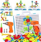 Educational Toys Building Blocks  244 Pieces Electric Screwdriver Diy