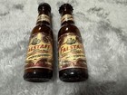  2 Vintage Falstaff Miniature Beer Glass Bottle Salt   Pepper Shakers Set Mini