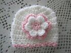     2-crocheted Preemie Baby Hat hats beanies 11 -12 -4 5  Colors Set Girl new