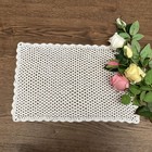 12 x17  White Vintage Hand Crochet Lace Doily Rectangle Table Runner Tablecloth