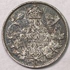 1902-h Canada Ten Cent Dime King Edward Vii Very Good Vg Coin  16508