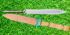 Custom Handmade Forged Carbon Steel Full Tang Hunting Spear W  Leather Sheath