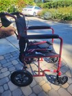 Medline Excel Transport Ultralight Chair 300lb Red Mds808210are