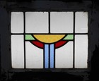 Pretty Abstract Old English Leaded Stained Glass Window 19  X 15 1 2 