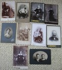 Lot Of 20 Various Antique Cabinet Photos Portraits Of Various Subject Matter