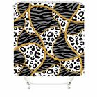 Luxury Zebra Leopard Art Shower Curtain Set Non-slip Bath Mat Toilet Lid Cover