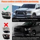 For Dodge Ram 1500 2019-2024 Black Reflector Full Led Headlights Left   Right