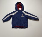 Disneyland Resort Mickey Mouse Kids Puffer Jacket Blue Hooded Youth Coat Xxs