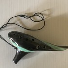 Ceramic Ocarina S32 Black Green High Polish Musical Instrument With Bag