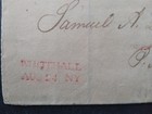 New York  Whitehall 1824 Stampless Cover  Red Straight Line  Free To Meredith Pm