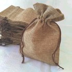 40pcs Burlap Gift Bags Drawstring Wedding Favors Hessian Jute Jewelry Pouch 