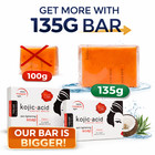 Kojic Acid Soap 4 5 Oz  135g  3 Pack     Brightening Bar Cleanser   Looking Smooth