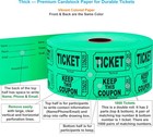 1000 Tacticai Raffle Tickets  A - Double Roll - 1 000 Tickets - Keep - Green 