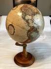 Globe  Vintage Replogle 9   Wood Base Raised Relief Map With Info Booklet