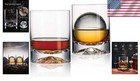 Crystal Whiskey Glasses Set Of 2 Double Wall Lowball Tumblers 12 Ounce