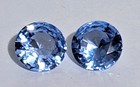 Pair Of Sky Blue 12mm Round Cz Cubic Zirconia Loose Stones