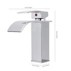 Chrome Bathroom Sink Curved Waterfall Splash-proof Faucet Centerset Vanity Mixer