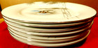 Kutani china Vtg  Island Blue   White Dinner 7 Pc  Plate Set