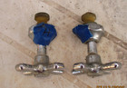 Antique Pair Of Hot   Cold Farmhouse Sink Faucets W  Cross Handles  4