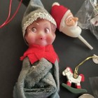 Vtg Christmas Lot- Knee Hugging Elf Pixie Japan Santa Pick Leewards Miniatures