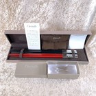 Christofle Paris Japanese Chopsticks   Rests Rouge   Noir Pair Set W box