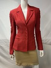 St  John Collection Women   s 8 Red Coral Wool Knit Blazer Jacket Vintage