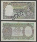 1945 British Burma On India 5 Rupees K George Vi P-26b Banknote Vf Rare