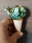 Ceramic Snail Plant Water Spike Feeder Aid Vintage Glazed Green