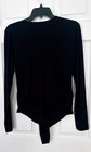 Loft Black Faux Wrap Bodysuit Nwt Women   s Large Long Sleeve V Neck Ruched