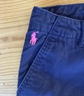 Polo Ralph Lauren Girls Navy Blue Flat Front Chino Shorts  Sz 16
