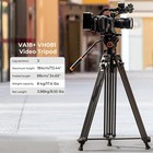 K f Concept Video Camera Tripod Aluminum Transverse Center Column W  Fluid Head