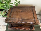 Vintage Wooden Trinket Jewelry Decorative Box With Hinged Lid 9x7 Scalloped Edge