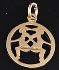 9k Gold Gemini Zodiac Charm Pendant Astrology Sign 375 Vintage