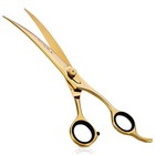 Regale Pro 9 5  Curved Barber Shear Gold   Hair Cutting Scissors Beard Afro
