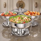 6qt Chafing Dishes For Buffet  4 Pack Stainless Steel Round Chafing Dish Buff   