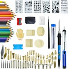 116pcs Wood Burning Set Tool Pen Pyrography Supplies Iron Tips Art Craft Diy Kit