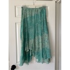 Vintage Adrianna Papell 100  Silk Floral Handkerchief Hem Skirt - Size 14