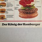 Vintage Burger King Menu Berlin Germany Restaurant Menu Written In German
