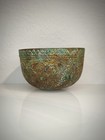 Antique Indian Engraved Brass Bowl With Floral Decoration
